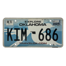 Oklahoma license plate