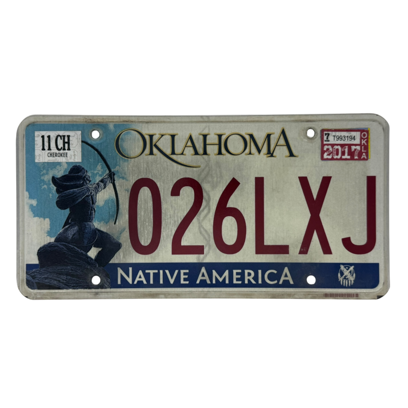 Oklahoma license plate