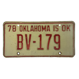 Oklahoma license plate
