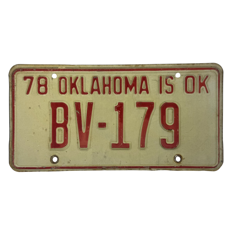 Oklahoma license plate Oklahoma license plate