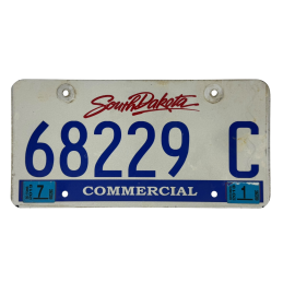 South Dakota license plate