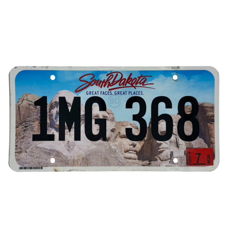South Dakota license plate