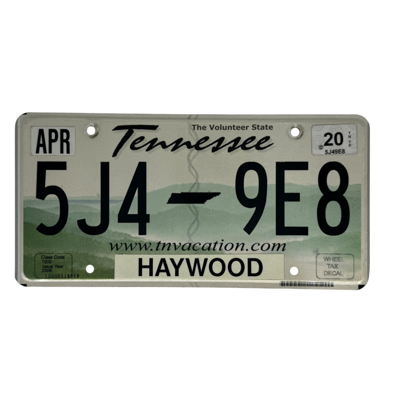 Placa de Tennessee Placa de Tennessee