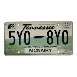 Tennessee license plate