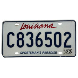 Louisiana license plate