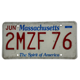 Massachusetts license plate