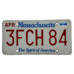Massachusetts license plate