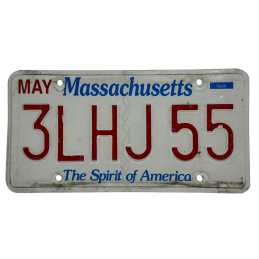 Massachusetts license plate