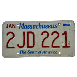 Massachusetts license plate