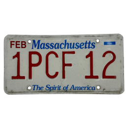 Massachusetts license plate