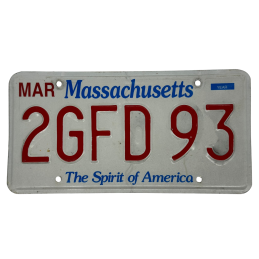 Massachusetts license plate