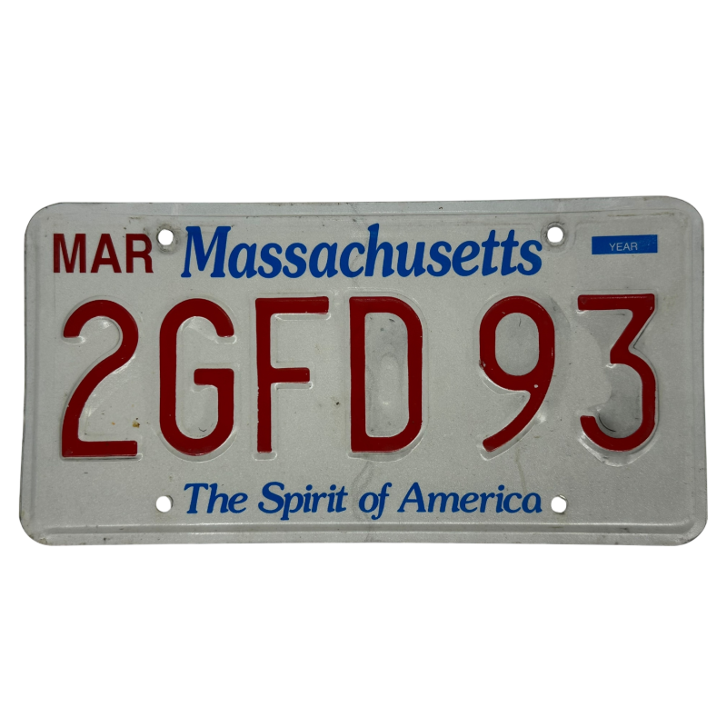 Massachusetts license plate