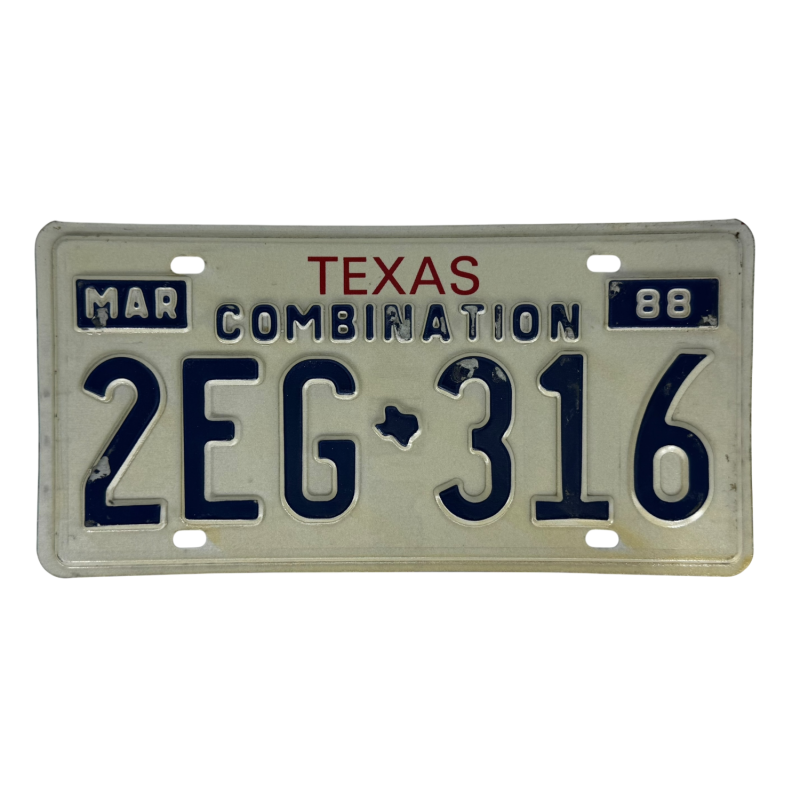 Texas license plate