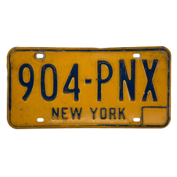 New York license plate