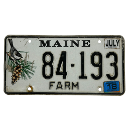 Maine license plate