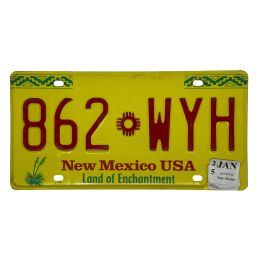New Mexico license plate