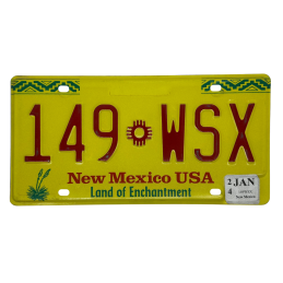 New Mexico license plate
