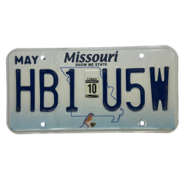 Missouri license plate