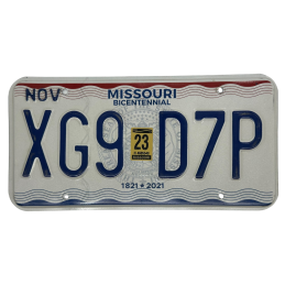 Missouri license plate