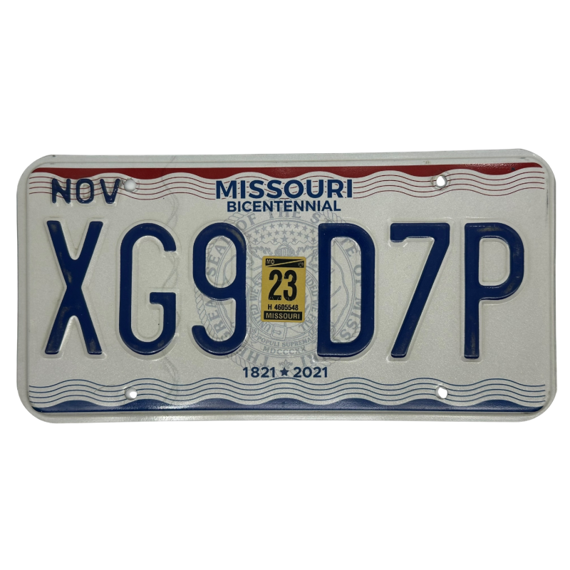 Missouri license plate Missouri license plate