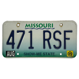 Missouri license plate