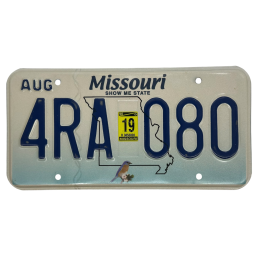 Missouri license plate