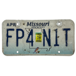 Missouri license plate