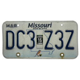 Missouri license plate