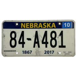 Nebraska license plate