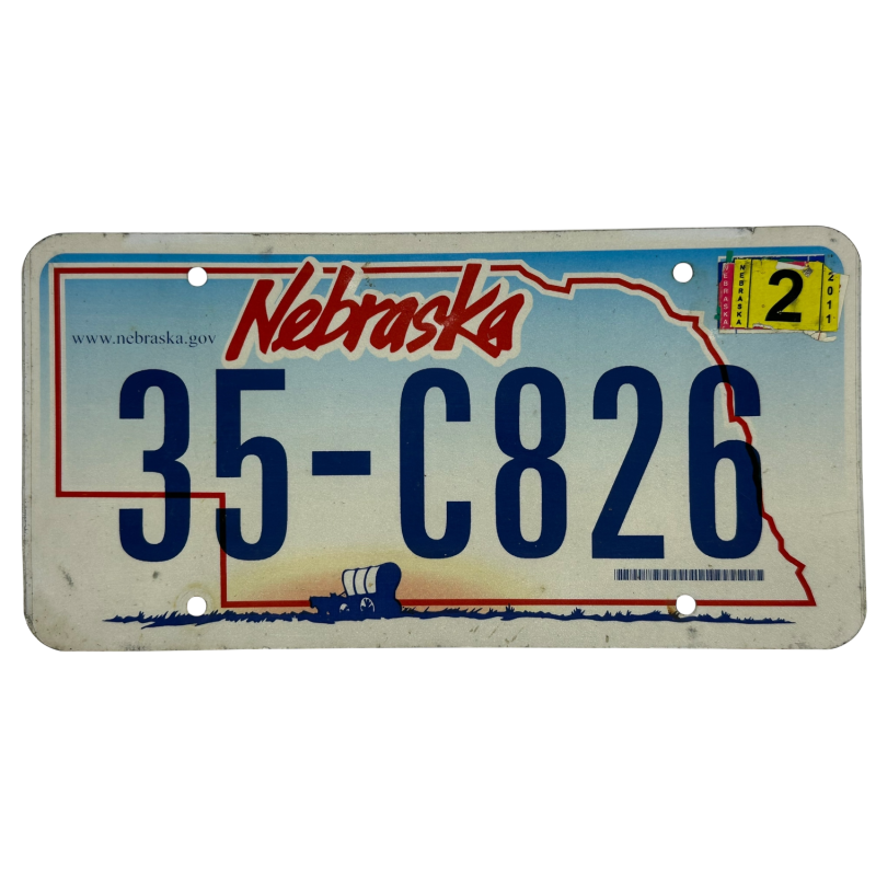 Nebraska license plate