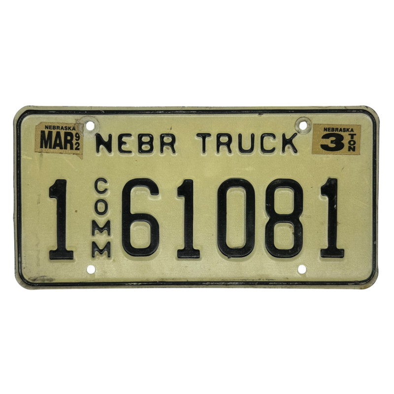 Nebraska license plate