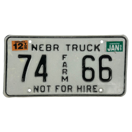 Nebraska license plate