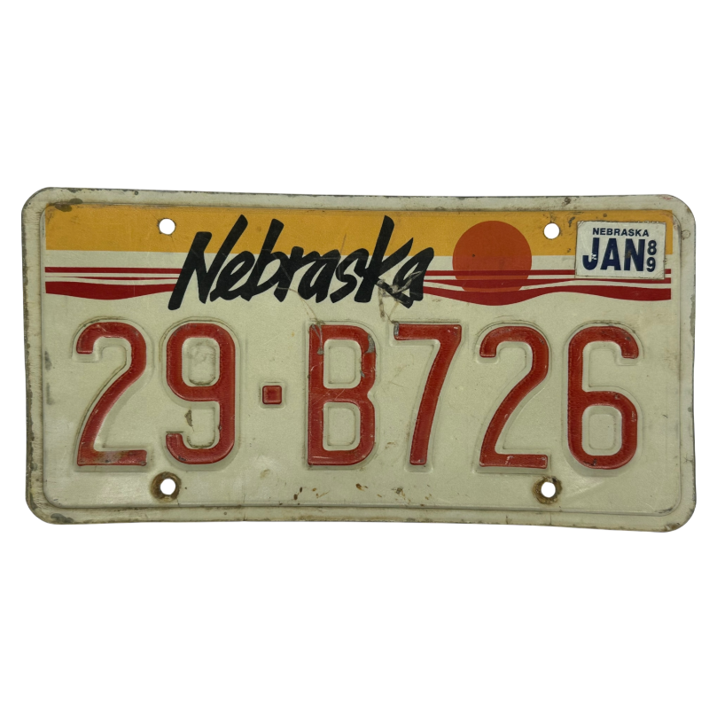 Nebraska license plate Nebraska license plate