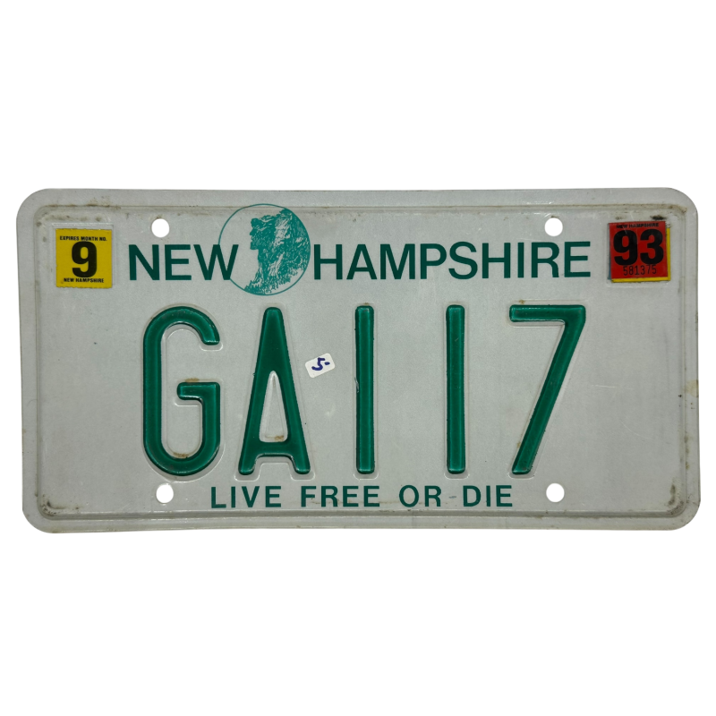 New Hampshire license plate New Hampshire license plate