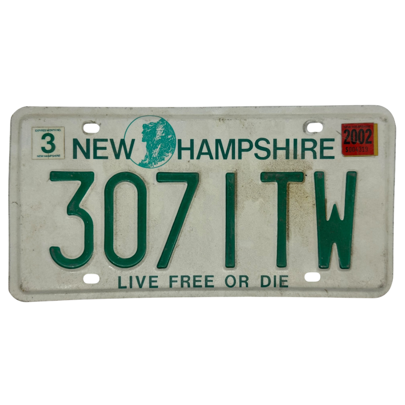 Plaque d'immatriculation du New Hampshire