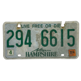 New Hampshire license plate