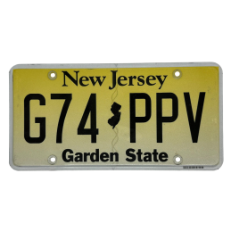 New Jersey license plate