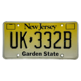New Jersey license plate