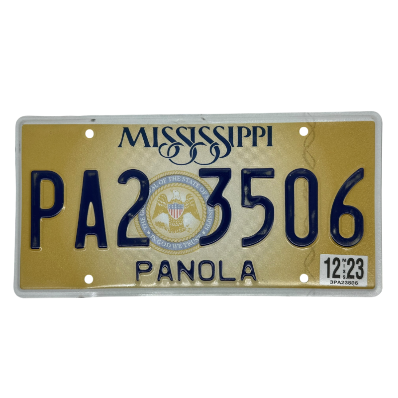 Mississippi license plate Mississippi license plate