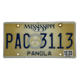 Mississippi license plate