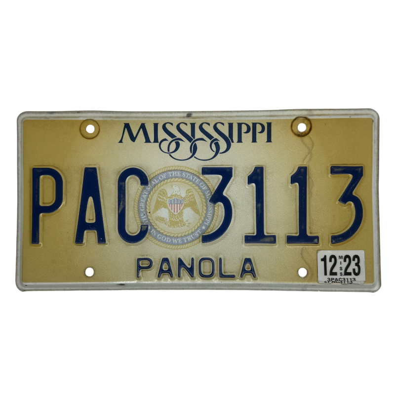 Mississippi license plate Mississippi license plate
