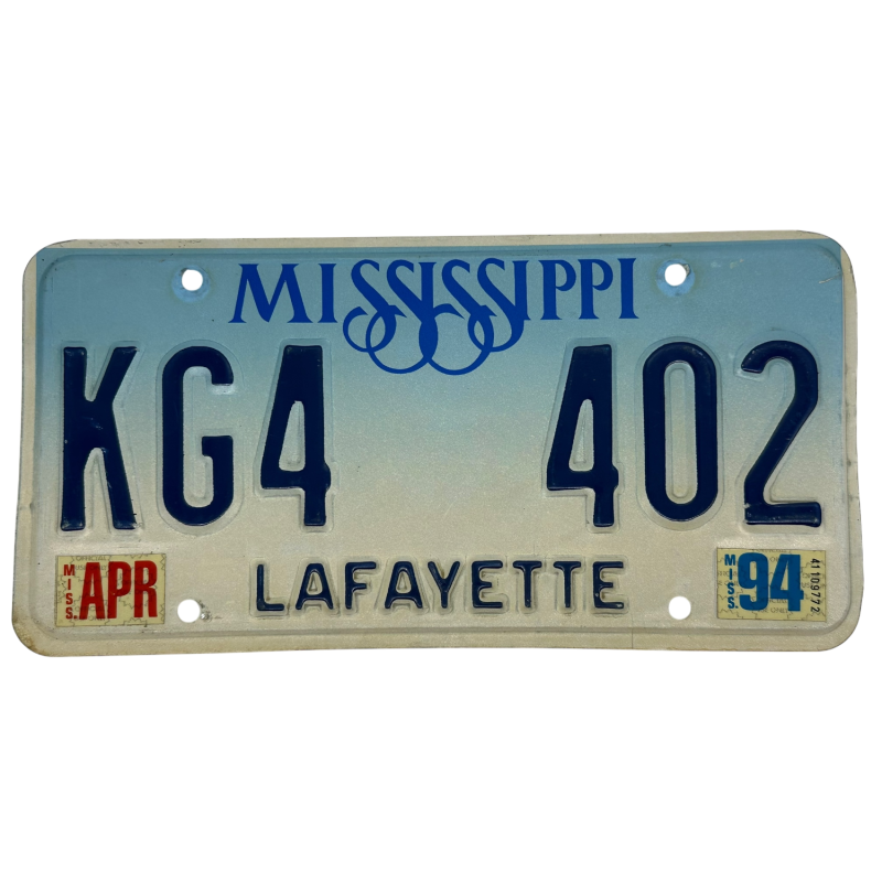 Mississippi license plate Mississippi license plate