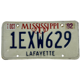 Mississippi license plate