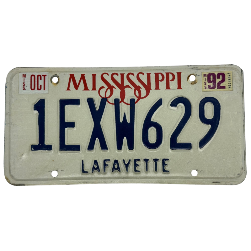 Mississippi license plate