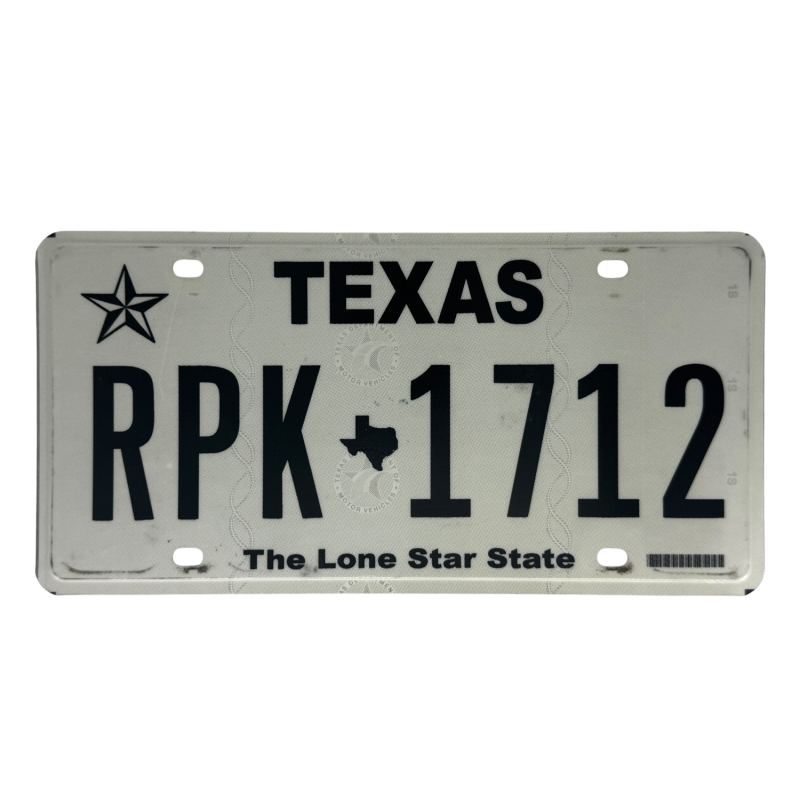 Texas license plate