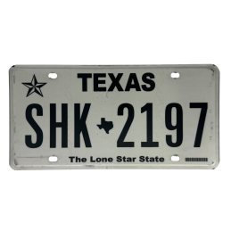 Texas license plate