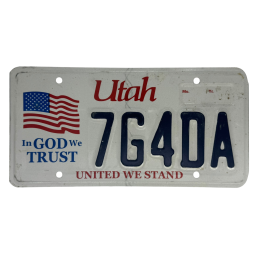 Utah license plate