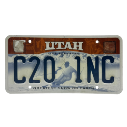 Utah license plate