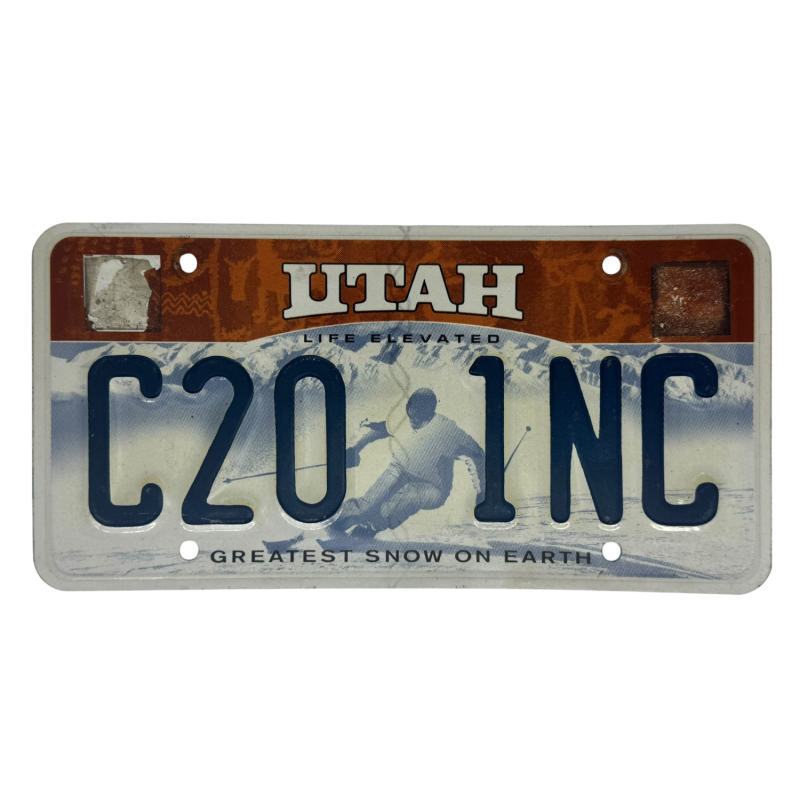 Utah license plate Utah license plate