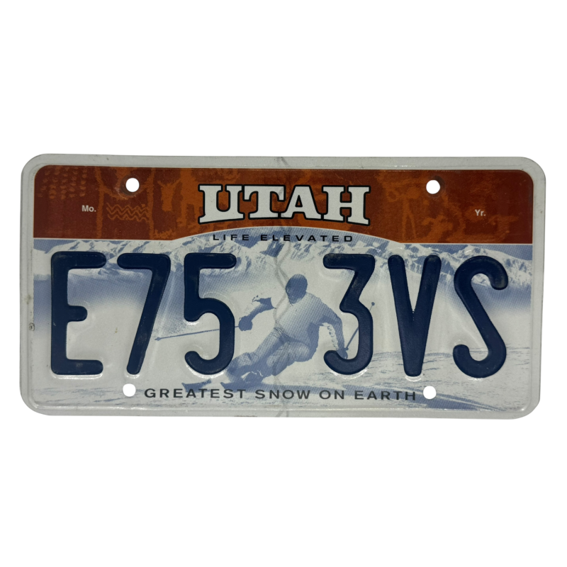 Utah license plate Utah license plate